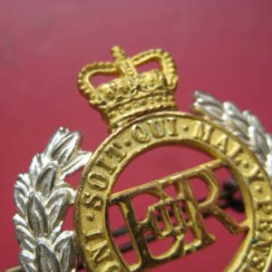 & post 1952 British good quality CAP BADGE: Royal Engineers Corps, officer's cap badge by: J.R. GAUNT LONDON.