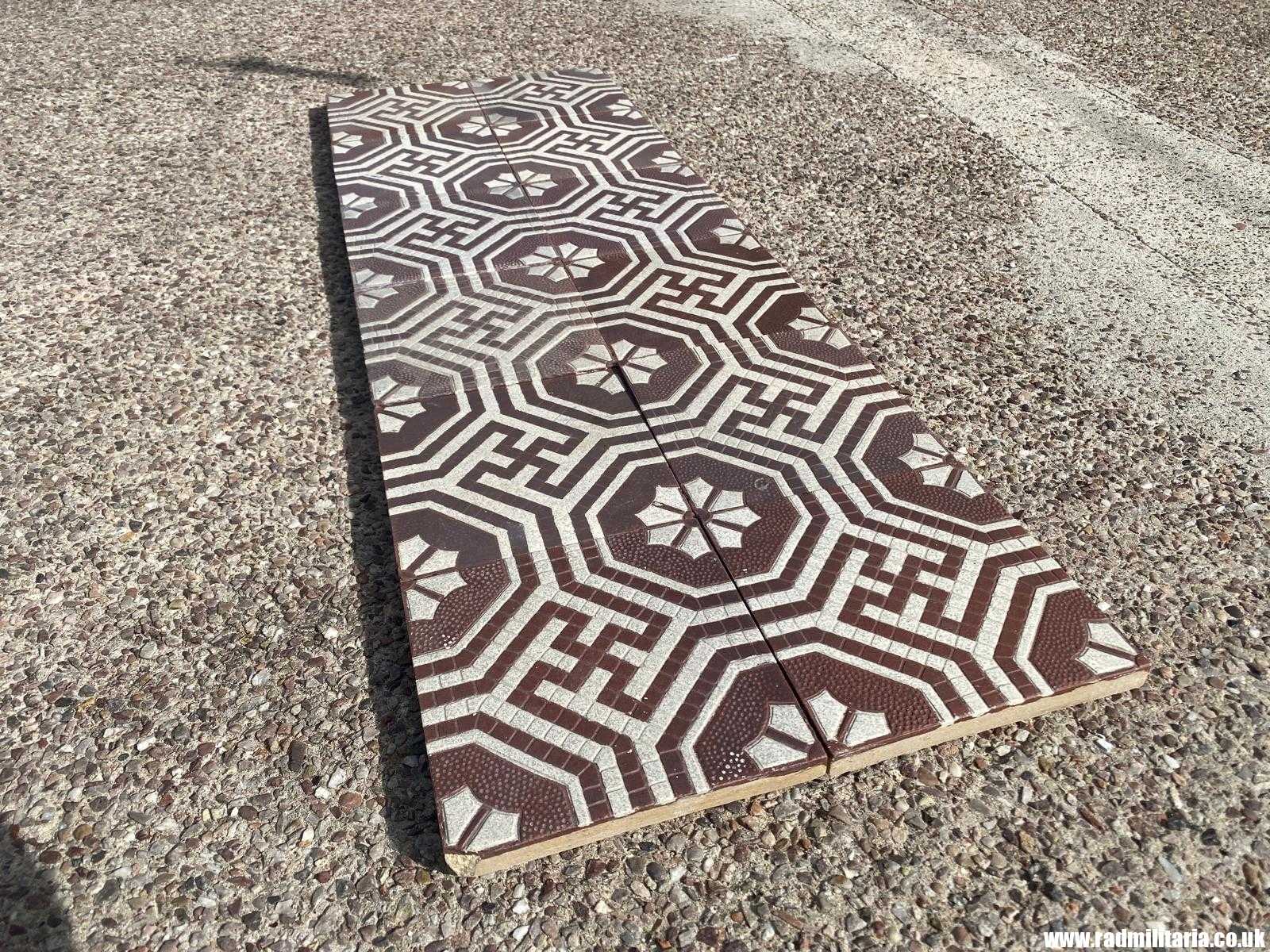 & original old German FLOOR TILES with swastica - SET of 12, maker: Villeroy & Boch Mettlach rare ! - Image 15