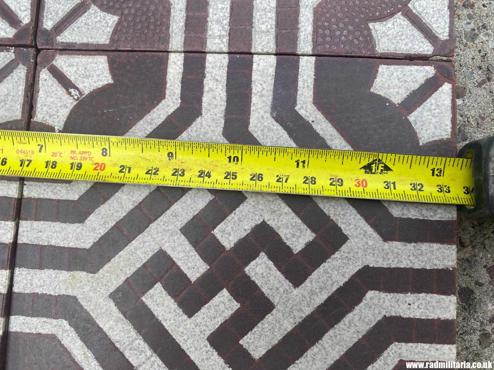 & original old German FLOOR TILES with swastica - SET of 12, maker: Villeroy & Boch Mettlach rare ! - Image 12