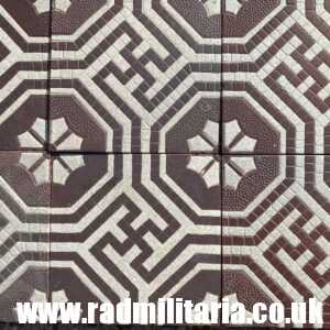 & original old German FLOOR TILES with swastica - SET of 12, maker: Villeroy & Boch Mettlach rare !