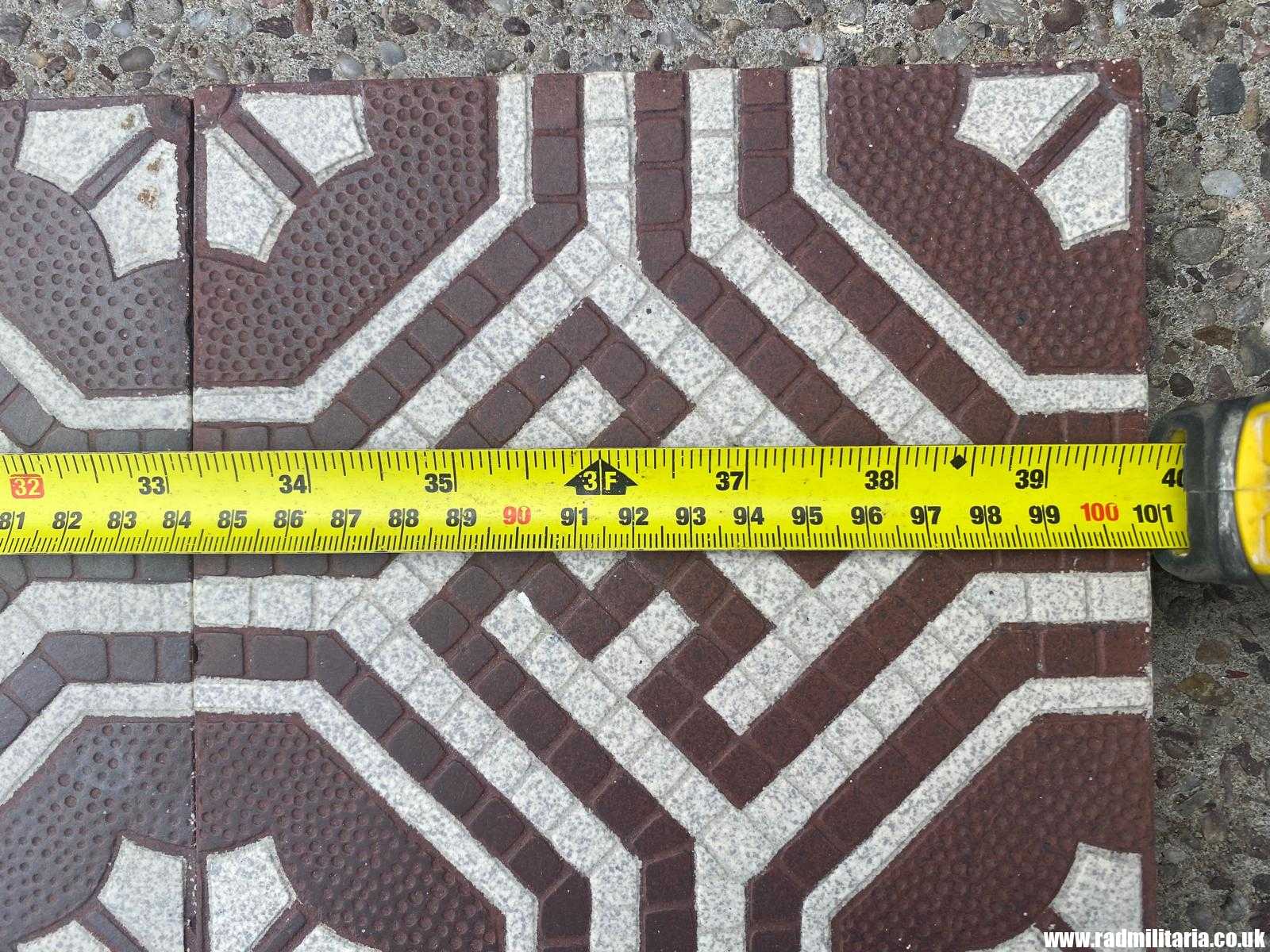 & original old German FLOOR TILES with swastica - SET of 12, maker: Villeroy & Boch Mettlach rare ! - Image 14