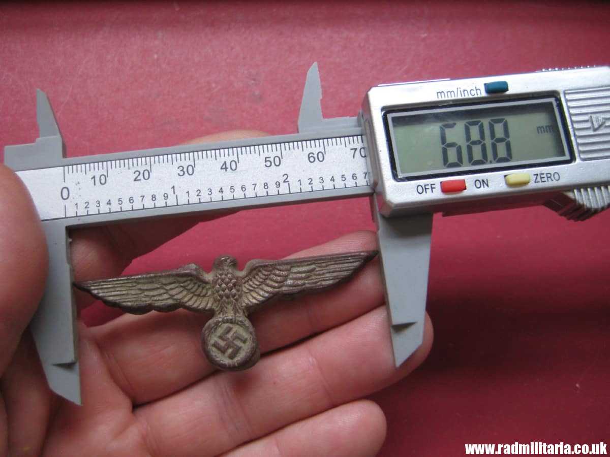 & WW2 original German Wehrmacht EAGLE CAP BADGE white metal, early production, metal detecting. - Image 10