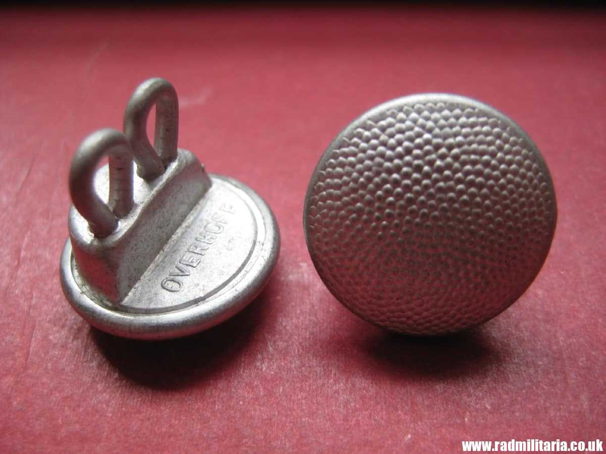 & WW2 German Wehrmacht tunic BUTTONS - a PAIR in perfect condition - BELT HANGERS, maker: OVERHOFF