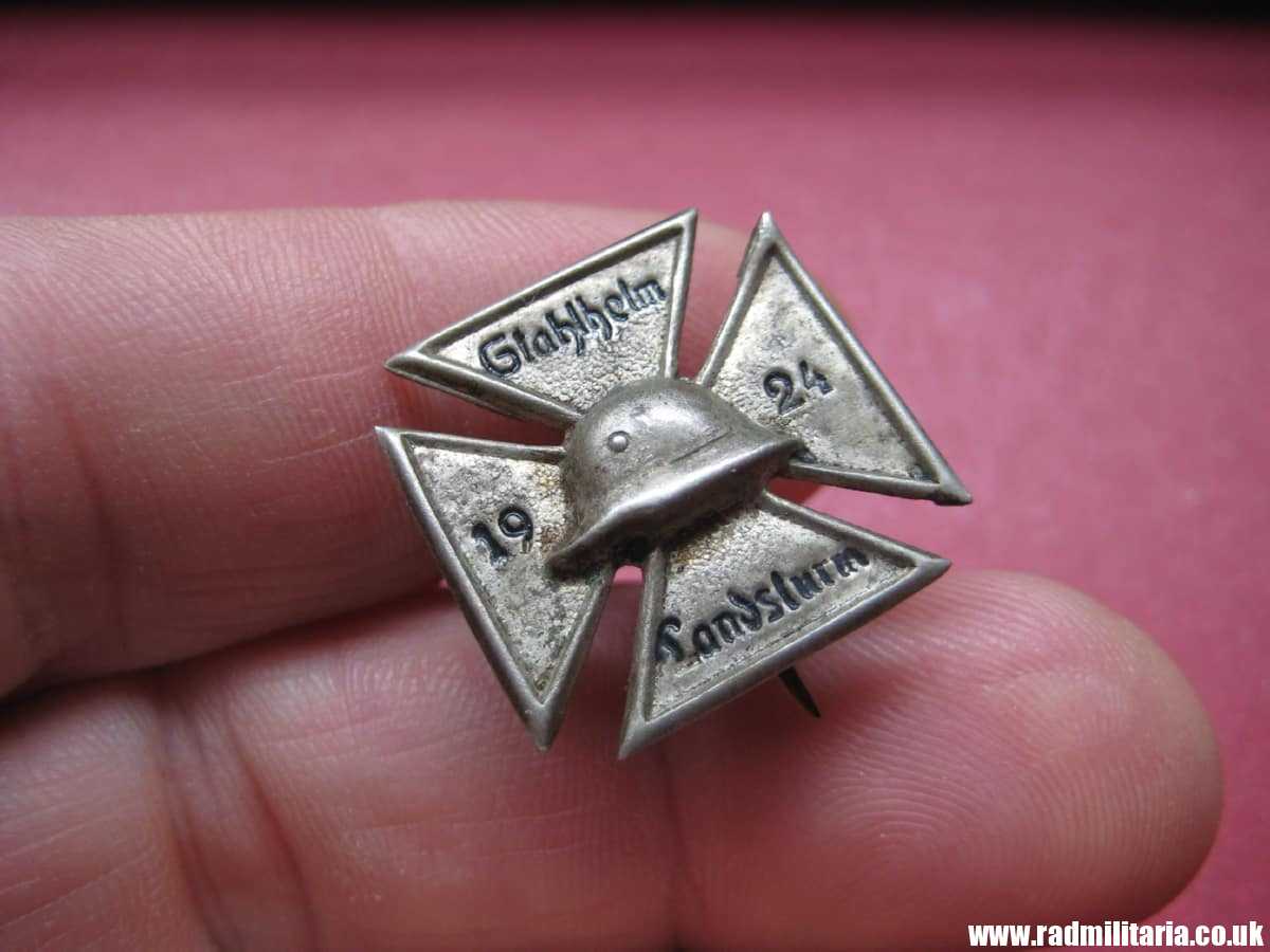 & WW2 original German BADGE - STAHLHELM LANDSTURM 1924 - rare. - Image 4