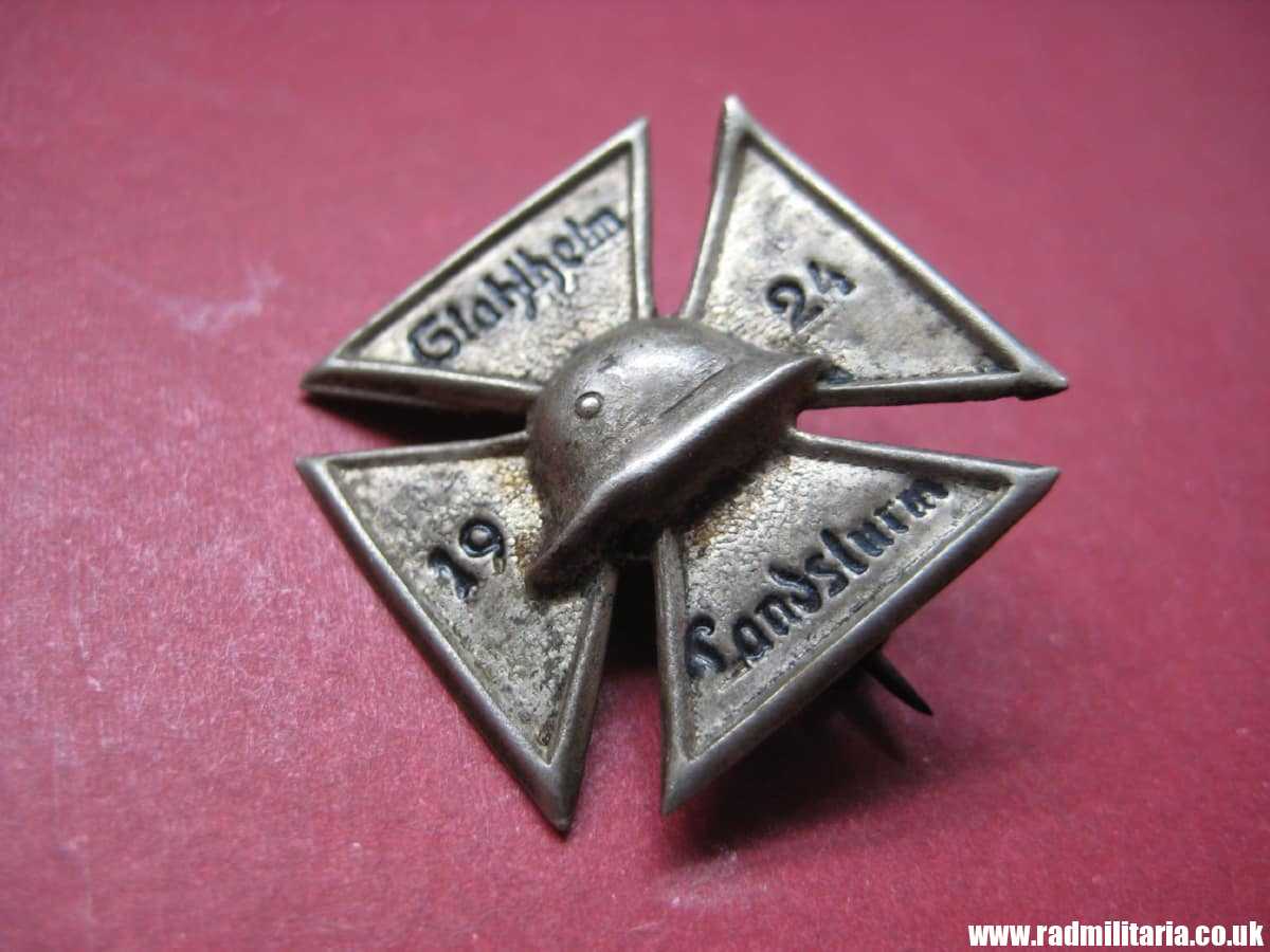 & WW2 original German BADGE - STAHLHELM LANDSTURM 1924 - rare. - Image 9