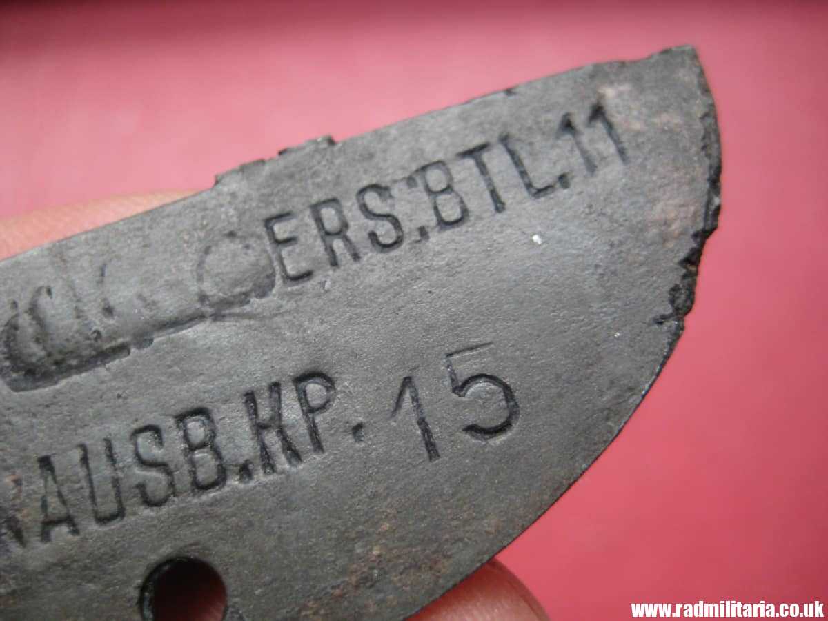 & WW2 original SS DOG TAG ID Disc: "SS PZ.GREN.ERS.BTL.11 36 5AUSB.KP. 15. - genuine !! - Image 7