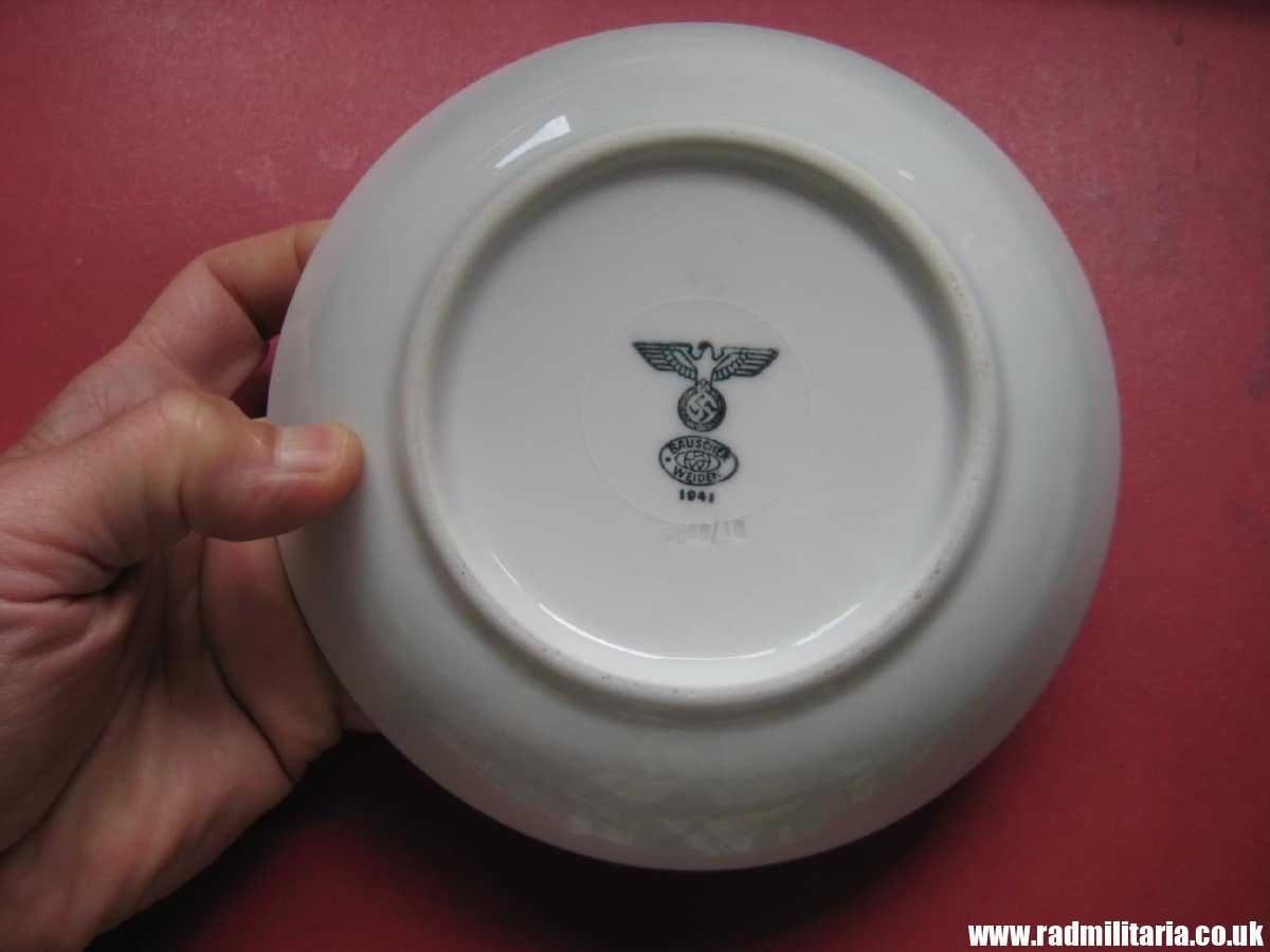 & WW2 original German CERAMIC Wehrmacht SAUCER/SIDE PLATE - maker: BW BAUSCHER WEIDEN 1941. - Image 9