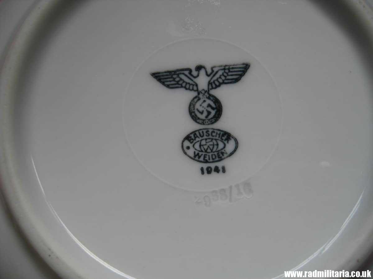 & WW2 original German CERAMIC Wehrmacht SAUCER/SIDE PLATE - maker: BW BAUSCHER WEIDEN 1941. - Image 10
