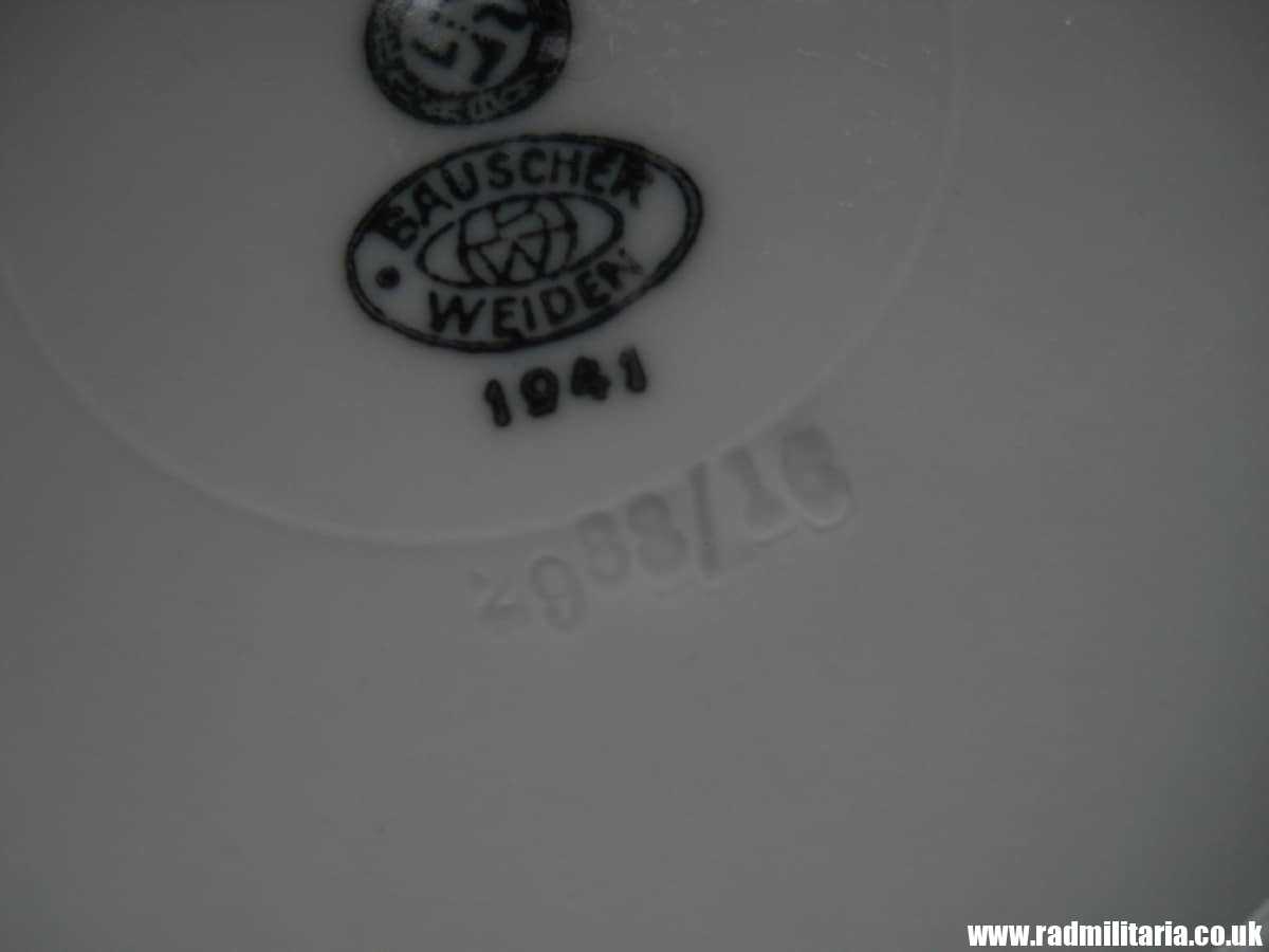 & WW2 original German CERAMIC Wehrmacht SAUCER/SIDE PLATE - maker: BW BAUSCHER WEIDEN 1941. - Image 12