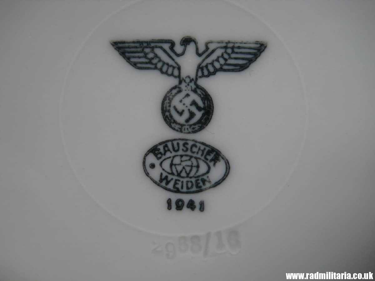 & WW2 original German CERAMIC Wehrmacht SAUCER/SIDE PLATE - maker: BW BAUSCHER WEIDEN 1941. - Image 4