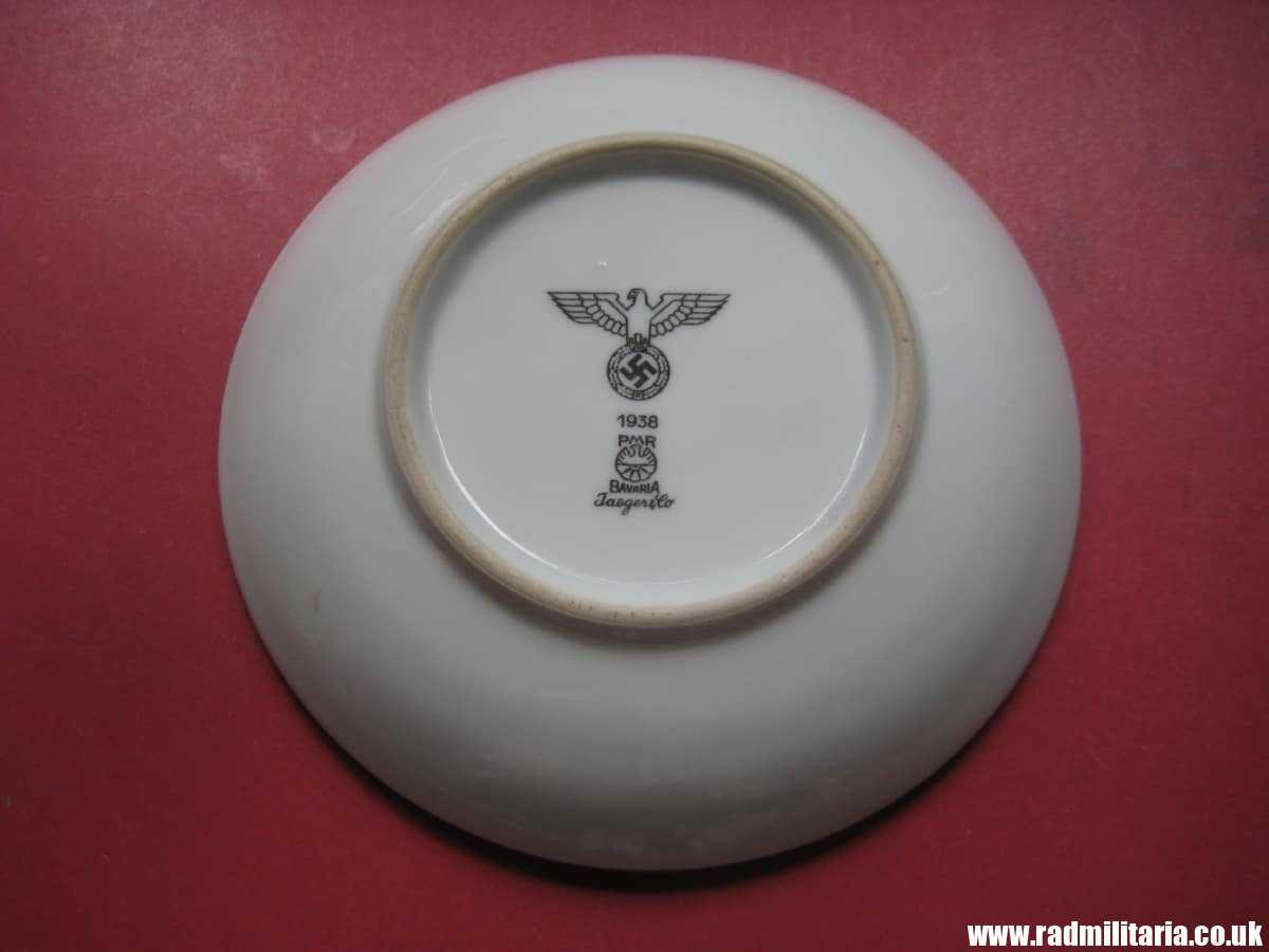 & WW2 original German CERAMIC Wehrmacht SAUCER/SIDE PLATE - maker: 1938 PMR BAVARIA Jaeger & Co - Image 5