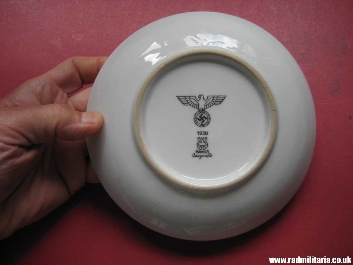 & WW2 original German CERAMIC Wehrmacht SAUCER/SIDE PLATE - maker: 1938 PMR BAVARIA Jaeger & Co - Image 13