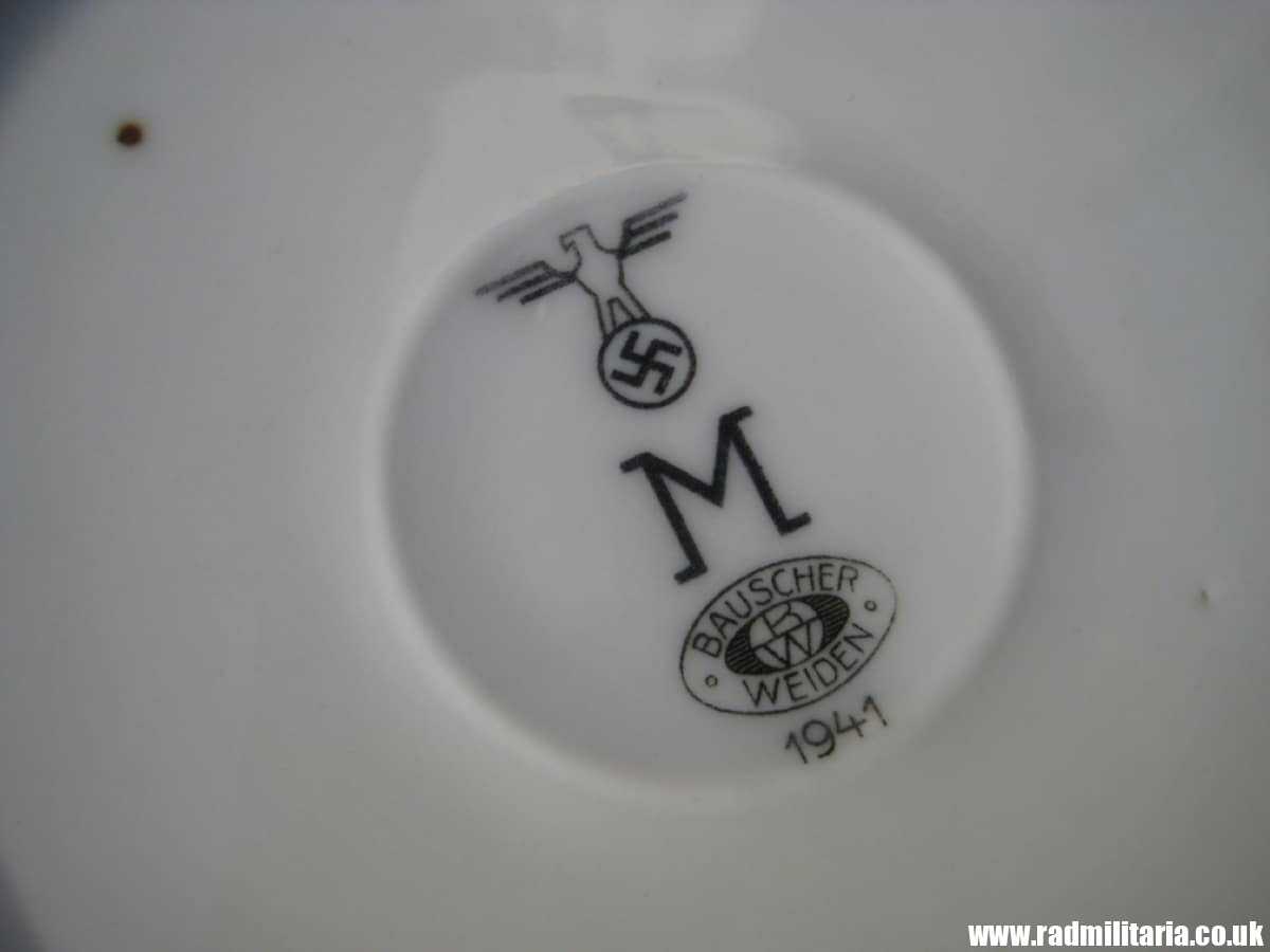 & WW2 genuine ceramic BOWL - KRIEGSMARINE, maker: BW BAUSCHER WEIDEN 1941