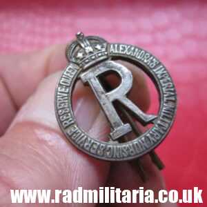 & original COLLAR BADGE - Queen Alaxandra's Imperial Military Nursing Service Reserve, maker: J.R. Gaunt London.